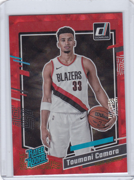 2023 DONRUSS #245 TOUMANI CAMARA RED HOLO- PORTLAND TRAIL BLAZZERS