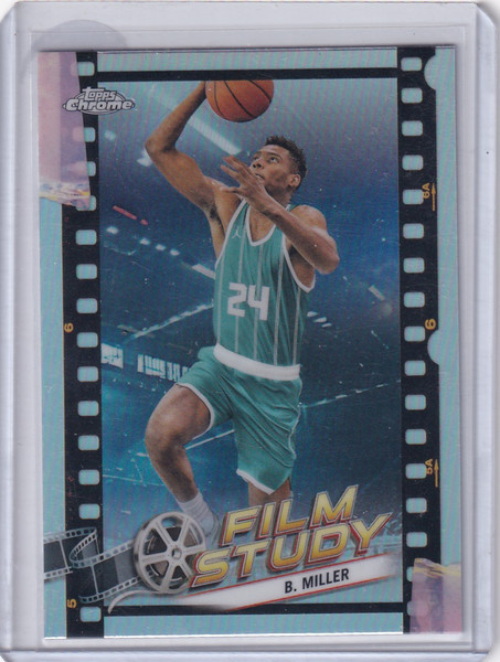 2024 TOPPS CHROME #FS-14 BRANDON MILLER FILM STUDY REFRACTOR- CHARLOTTE HORNETS