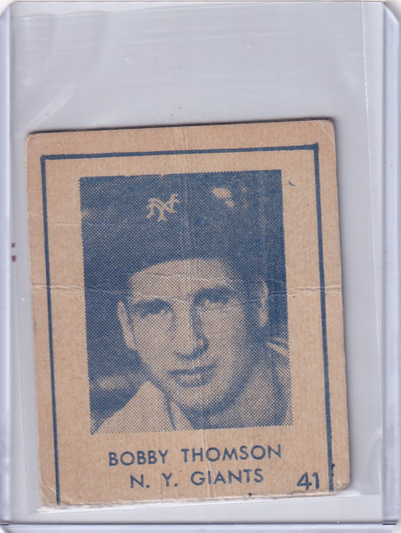 1948 R346 Blue Tint #41 Bobby Thomson - New York Giants