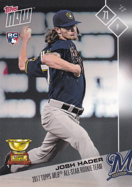 2017 TOPPS NOW OFFSEASON #OS-19 JOSH HARDER- MILWAUKEE BREWERS