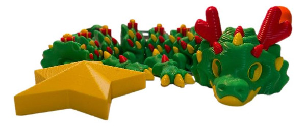 3D Printed Christmas Tree Dragon – 3D Printed Christmas Dragon Figurine