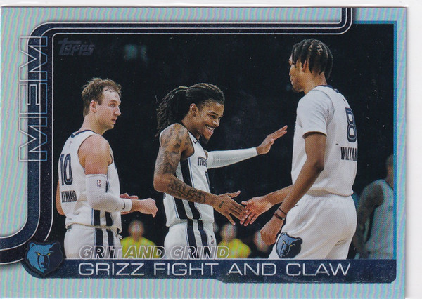 2025 TOPPS #298 GRIT AND GRIND REFRACTOR- MEMPHIS GRIZZLIES