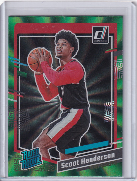 2023-24 DONRUSS #250 SCOOT HENDERSON GREEN LAZER- PORTLAND TRAIL BLAZZERS