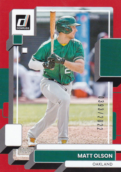 2022 DONRUSS #184 MATT OLSON 393/2022 RED- OAKLAND ATHLETICS