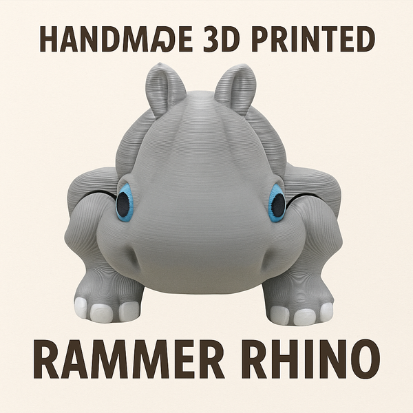 3D Printed Rammer Rhino Figure Mini – Articulated Animal