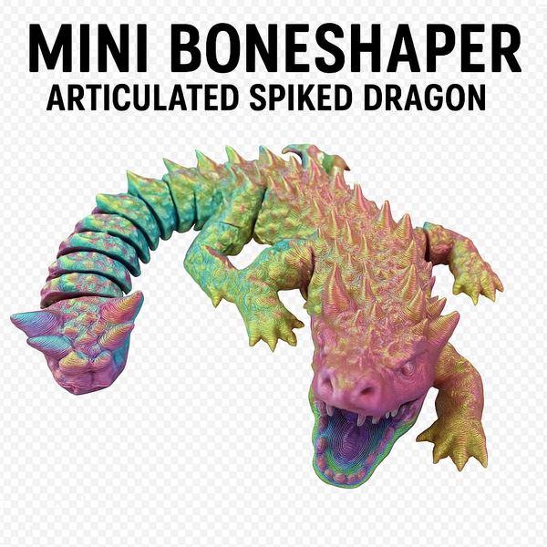 3D Printed Boneshaper Mini Dragon Articulated Dragon Figurine Red/Yellow/Blue