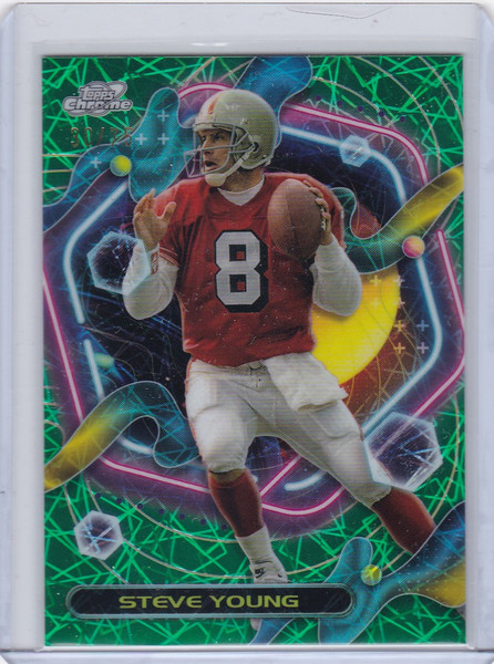 2024 Topps Chrome Composite Green Lazer Cosmic 30/75 #295 Steve Young - 49ers