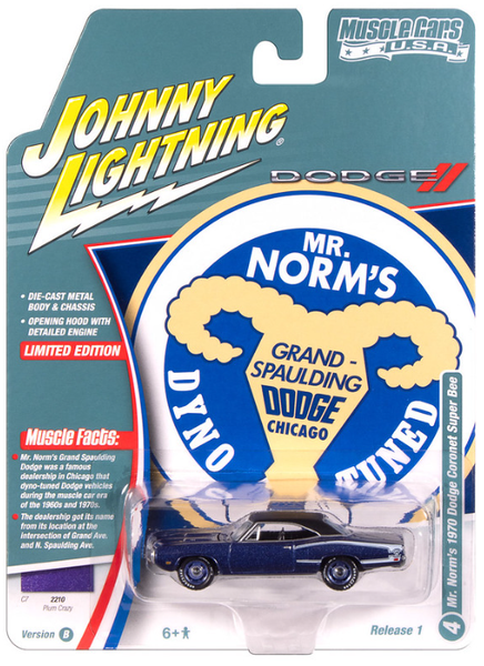 Johnny Lightning JLMC034 Muscle Car VER B Mr. Norms 1970 Dodge Coronet Super Bee