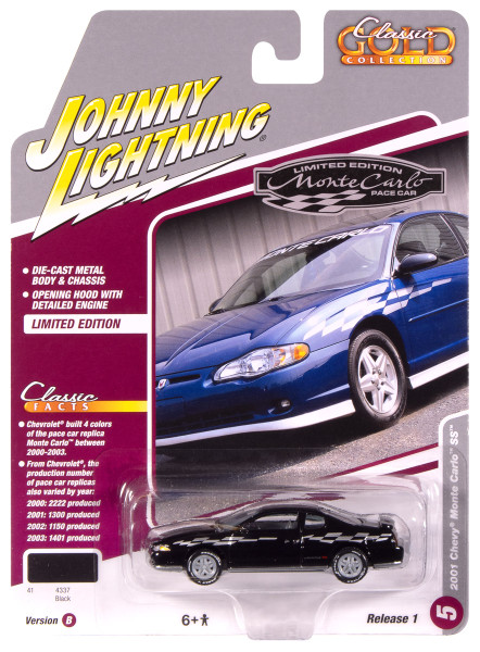 Johnny Lightning JLCG033 Classic Gold VER B 2001 Chevy Monte Carlo SS Black