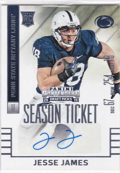 2015 Panini Contenders Draft Picks #197 Jesse James AUTO Season Ticket PSU