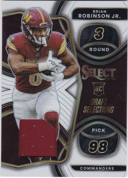 2022 Panini Select  #DS-21 Brian Robinson Jr Draft Selections RC Patch Relic 59/75