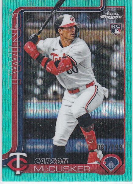 2025 Topps Chrome #USC155 Carson McCusker RC Aqua 81/199 Minnesota Twins