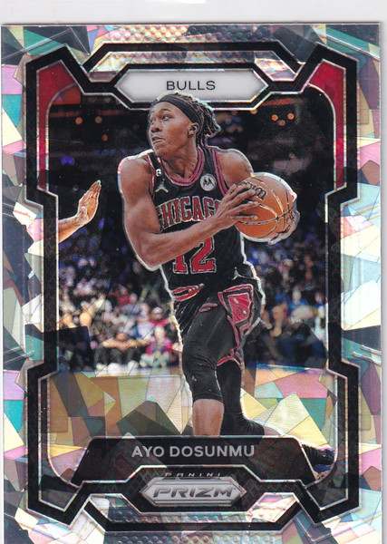 2023-24 PRIZM #275 AYO DOSUNMU CRACKED ICE- CHICAGO BULLS