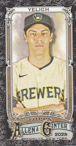 2025 Topps Allen & Ginter Black Border Mini #111 Christian Yelich Brewers