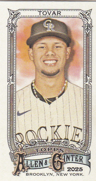 2025 Topps Allen & Ginter Mini #34 Ezequiel Tovar Colorado Rockies