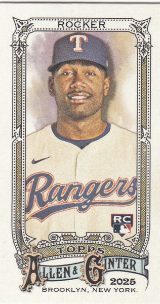 2025 Topps Allen & Ginter mini A&G back #124 Kumar Rocker RC Texas Rangers