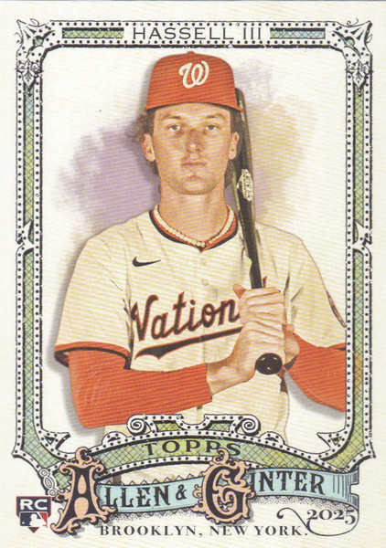 2025 Topps Allen & Ginter #164 Robert Hassell III RC Washington Nationals