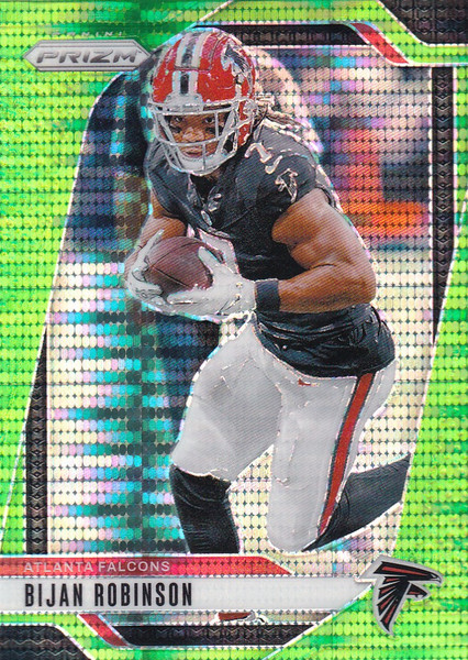 2024 PRIZM #11 BIJAN ROBINSON GREEN PULSAR- ATLANTA FALCONS