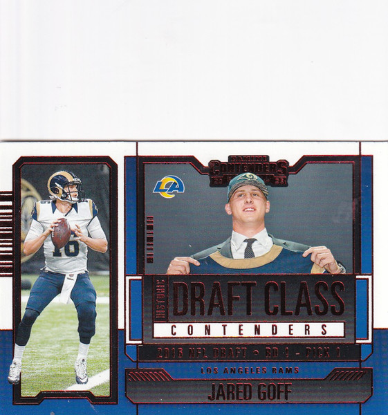 2023 CONTENDERS #HDC-JG JARED GOFF RED DRAFT CLASS- LOS ANGELES RAMS