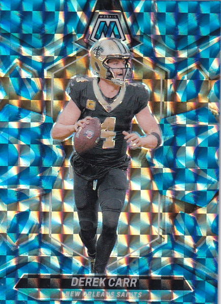 2024 MOSAIC #155 DEREK CARR BLUE REACTIVE- NEW ORLEANS SAINTS