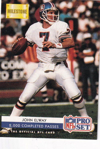1992 PRO SET #25 JOHN ELWAY MILESTONE- DENVER BRONCOS