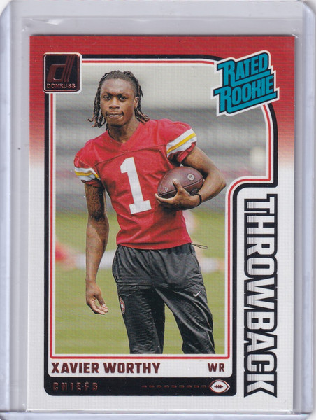2024 Panini Donruss Throwback #50 Xavier Worthy - Kansas City Chiefs