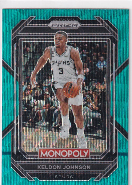 2022-23 PRIZM #79 KELDON JOHNSON TEAL WAVE- SAN ANTONIO SPURS