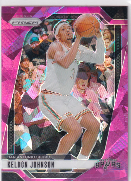2024-25 PRIZM #24 KELDON JOHNSON PINK CRACKED ICE- SAN ANTONIO SPURS