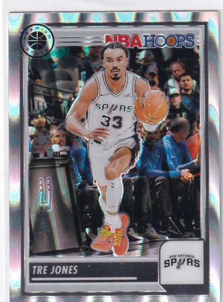 2023-24 PREMIUM STOCK #165 TRE JONES SIESMIC- SAN ANTONIO SPURS