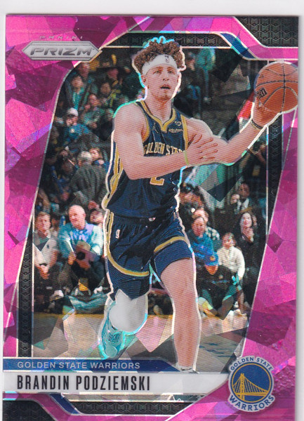 2024-25 PRIZM #81 BRANDIN PODZIEMSKI PINK CRACKED ICE- GOLDEN STATE WARRIORS