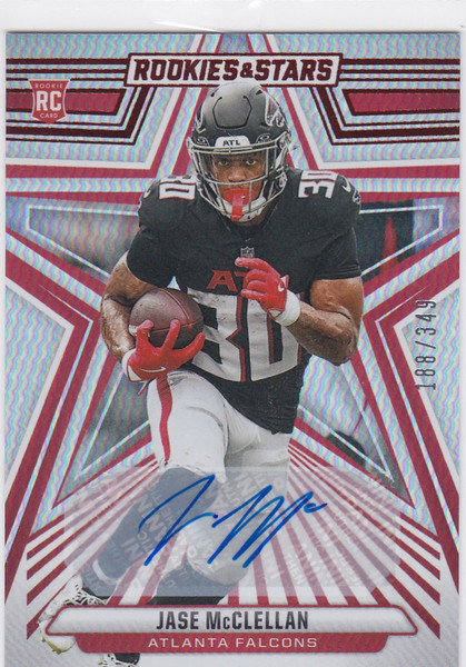2024 ROOKIES AND STARS #143 JASE MCCLELLAN AUTO 188/349- ATLANTA FALCONS