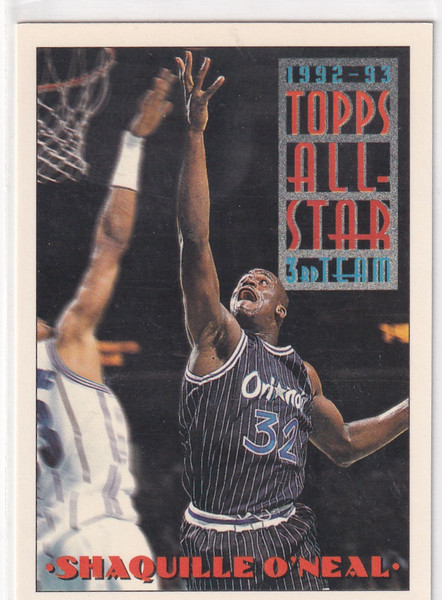 1992-93 TOPPS #134 SHAQUILLE ONEAL ALL STAR- ORLANDO MAGIC