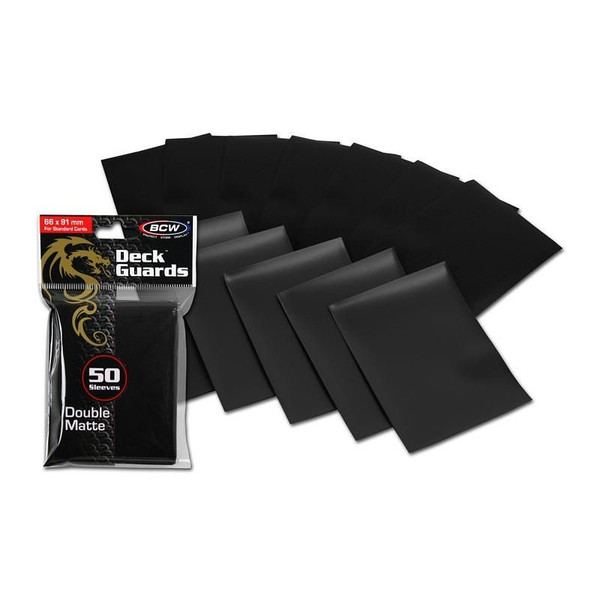 BCW DECK GUARDS CARD SLEEVES - BLACK (50 Sleeves)