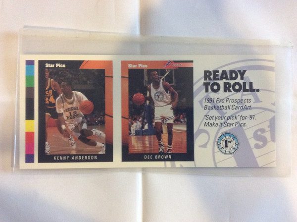 1991 Pro Prospects NBA Basketball Card Art Star Pics Kenny Anderson Dee Brown