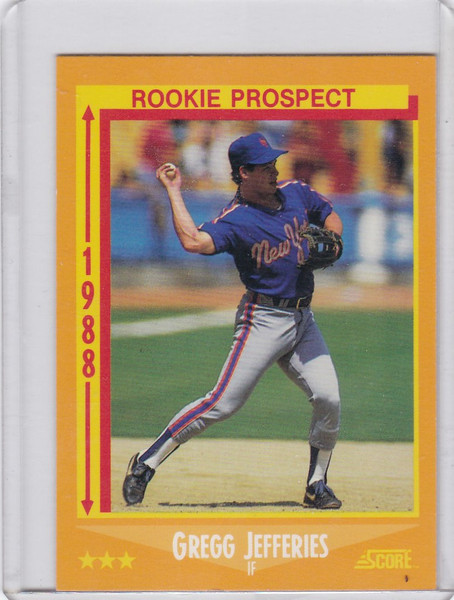 1988 Score #645 Gregg Jefferies Rookie Card New York Mets