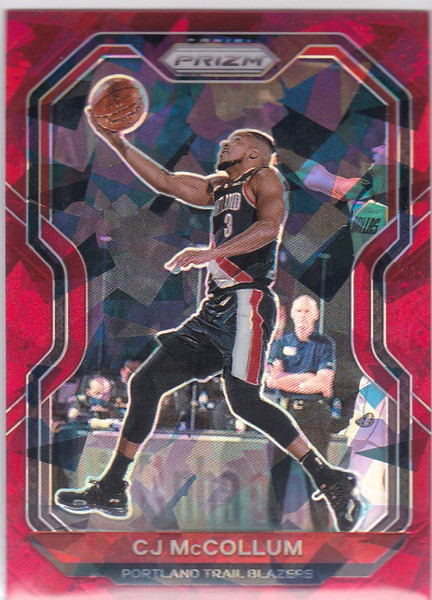 2020-21 Prizm #236 CJ McCollum Prizm Red Cracked Ice Portland Trailblazers