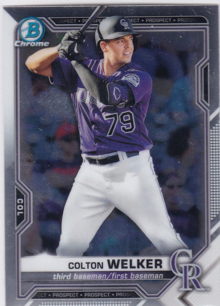 2021 Bowman Chrome #BCP-15 Colton Welker Colorado Rockies