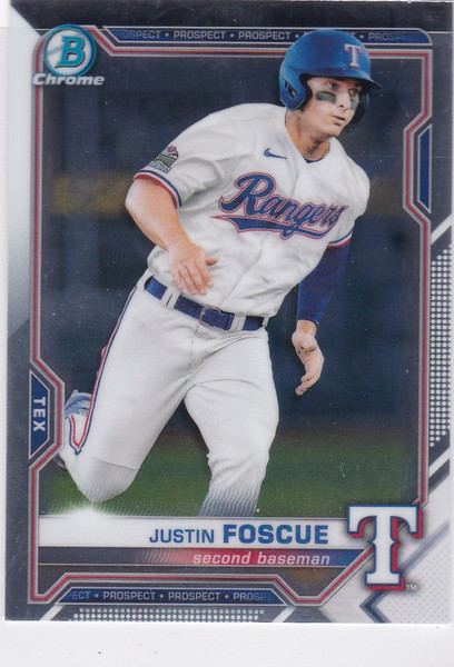 2021 Bowman Chrome #BCP-41 Justin Foscue Colorado Rockies