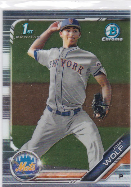 2019 Bowman Chrome Draft #BDC-119 Josh Wolf 1st Bowman New York Mets