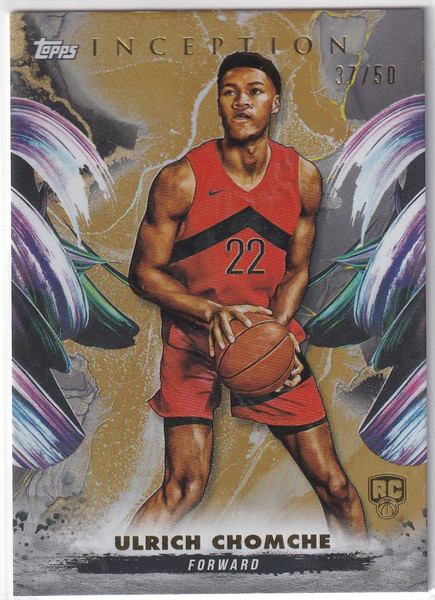 2025 TOPPS INCEPTION #47 ULRICH CHOMCHE GOLD 37/50- TORONTO RAPTORS