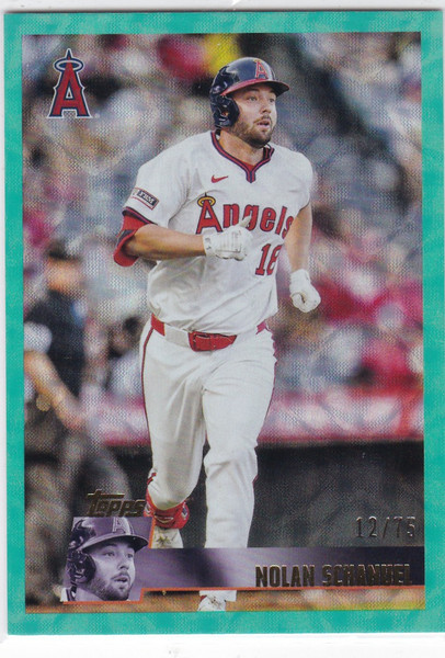 2025 Topps Archives #138 Nolan Schanuel Aqua 12/75 Los Angeles Angels
