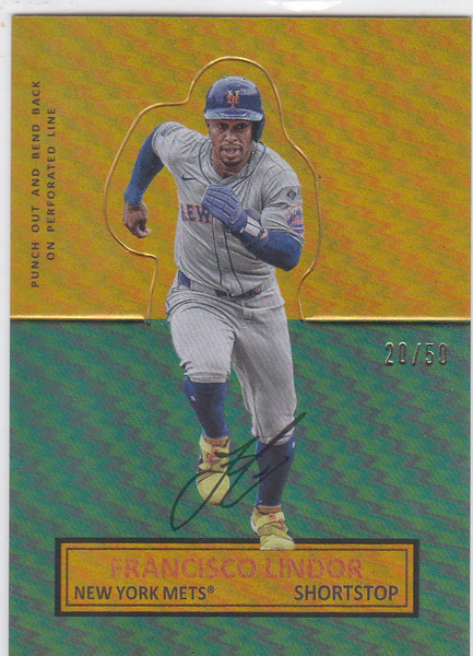 2025 Topps Archives #64SU-17 1964 Gold Stand up Francisco Lindor 20/50 Mets
