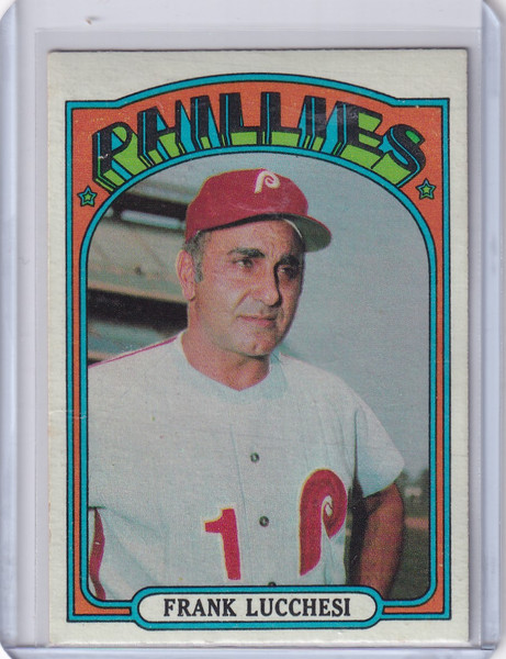 1972 Topps Baseball #188 Frank Lucchesi MGR - Philadelphia Phillies