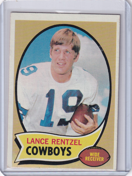 1970 Topps Football #113a Lance Rentzel Name Red - Dallas Cowboys