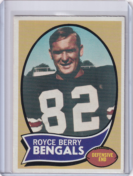 1970 Topps Football #86 Royce Berry RC - Cincinnati Bengals
