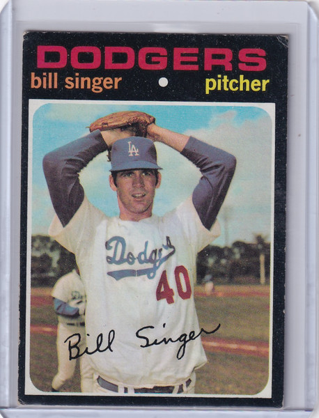 1971 Topps Baseball #145 Bill Singer - Los Angeles Dodgers
