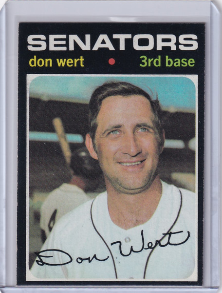 1971 Topps Baseball #307 Don Wert - Washington Senators