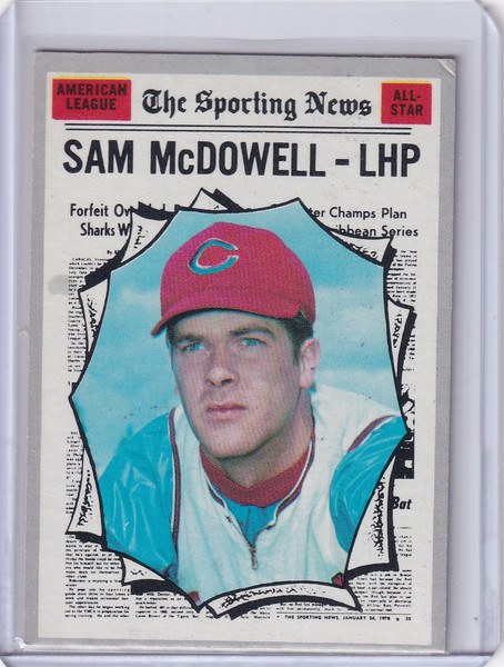 1970 Topps Baseball #469 Sam McDowell - Cleveland Indians AS