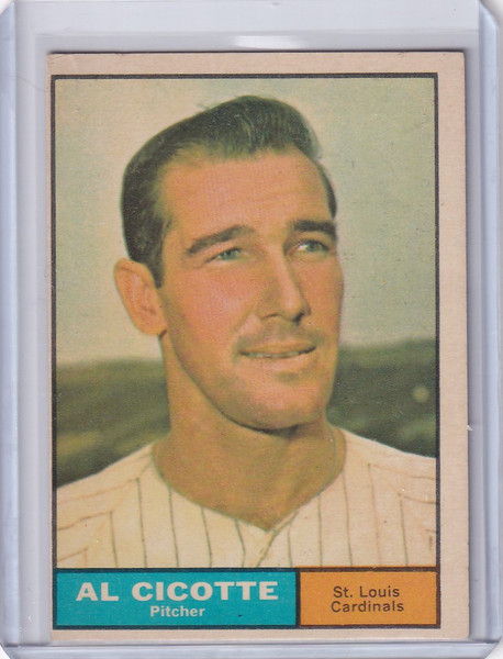 1961 Topps #241 Al Cicotte - St. Louis Cardinals