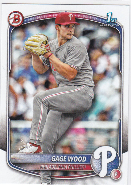 2025 Bowman Draft #BD-4 Gage Wood 1st Bowman Philadelphia Phillies